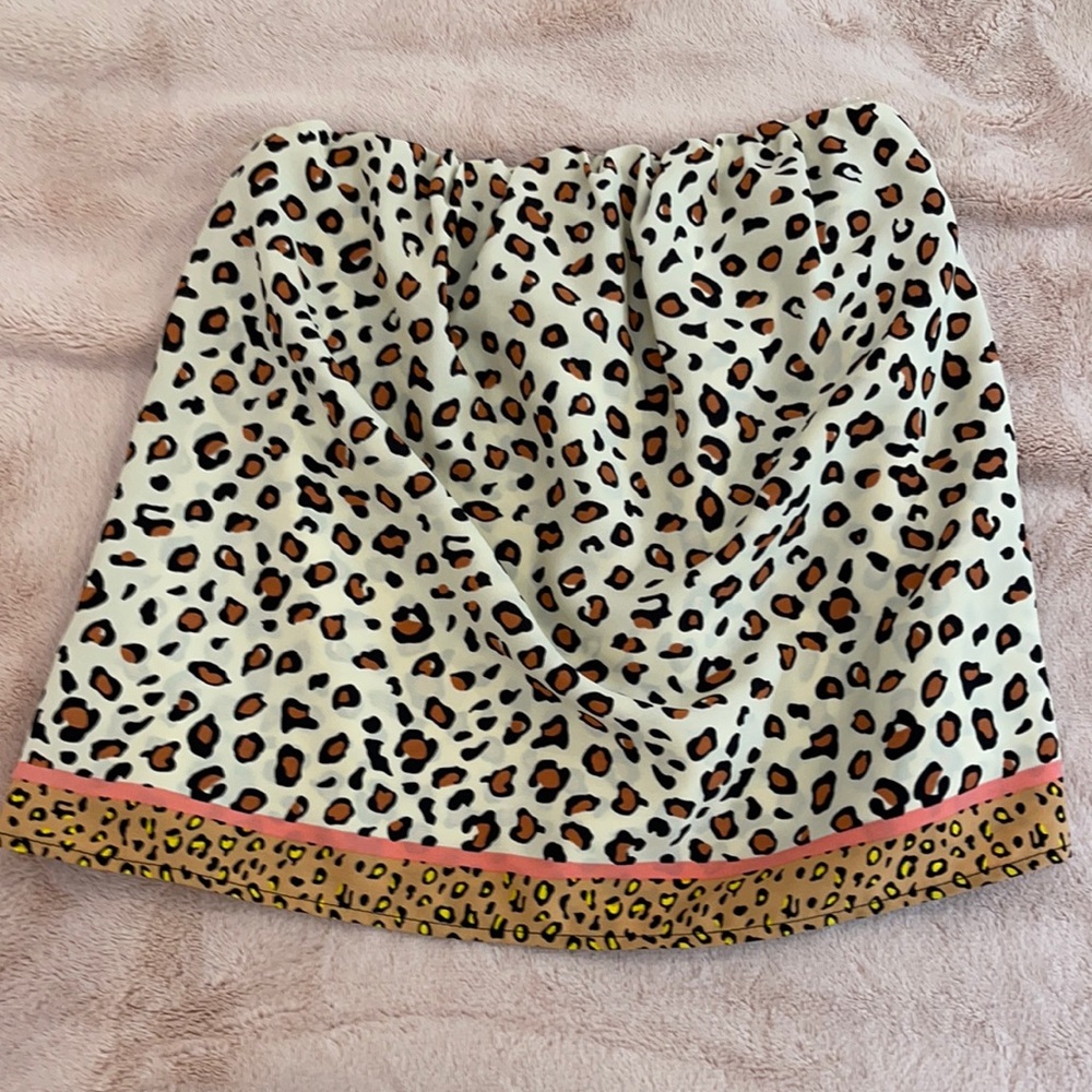 cheetah strapless top